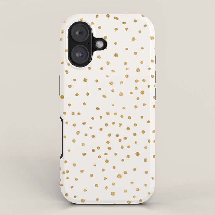 Falling Stars Metallic Gold Dot Pattern iPhone Case Gallery Image 1