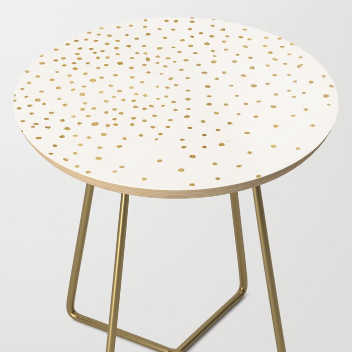 Falling Stars Metallic Gold Dot Pattern Side Table Gallery Image 2