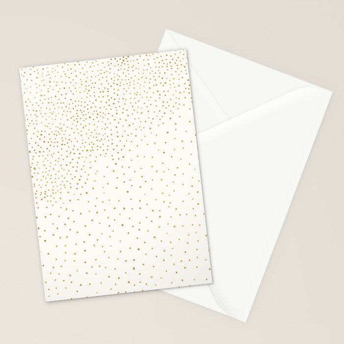 Falling Stars Metallic Gold Dot Pattern Stationery Card Gallery Image 2