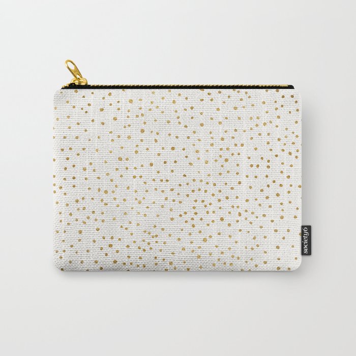 Falling Stars Metallic Gold Dot Pattern Carry All Pouch Gallery Image 1