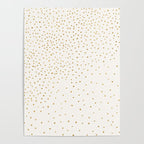 Falling Stars Metallic Gold Dot Pattern Poster Gallery Image 4