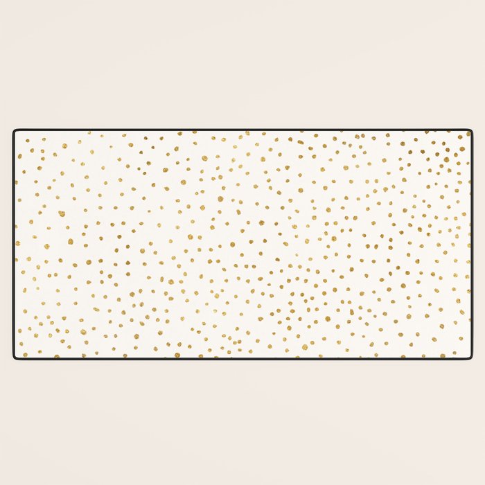 Falling Stars Metallic Gold Dot Pattern Desk Mat Gallery Image 3