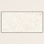 Falling Stars Metallic Gold Dot Pattern Desk Mat Gallery Image 3