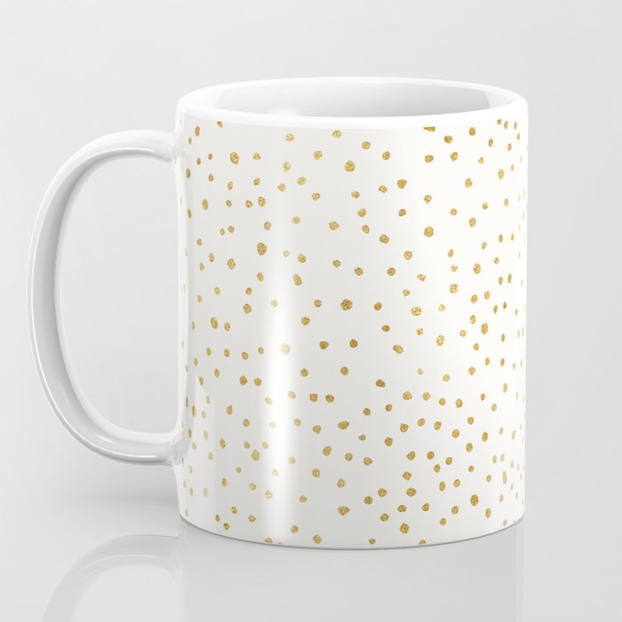Falling Stars Metallic Gold Dot Pattern Coffee Mug Gallery Image 3