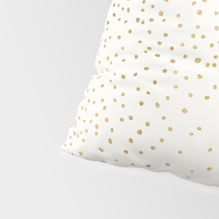 Falling Stars Metallic Gold Dot Pattern Pillow Sham Gallery Image 4