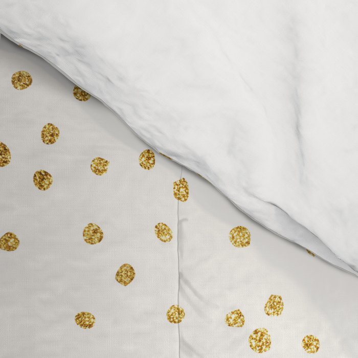 Falling Stars Metallic Gold Dot Pattern Comforter Gallery Image 4