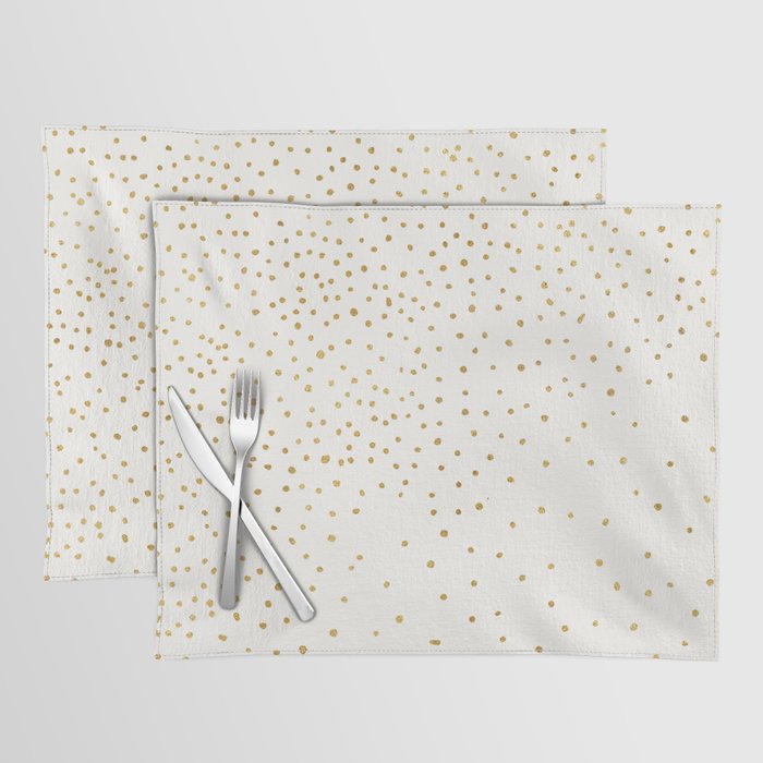 Falling Stars Metallic Gold Dot Pattern Placemat Gallery Image 1