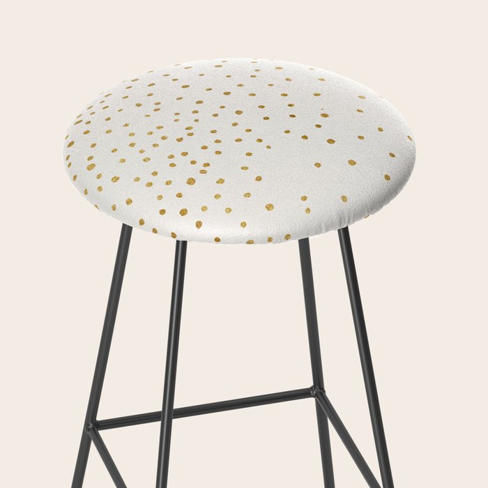 Falling Stars Metallic Gold Dot Pattern Stool Gallery Image 2