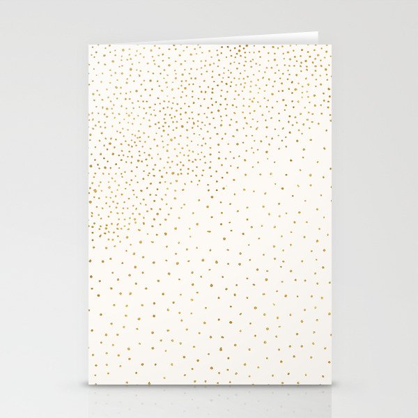 Falling Stars Metallic Gold Dot Pattern Stationery Card Gallery Image 1