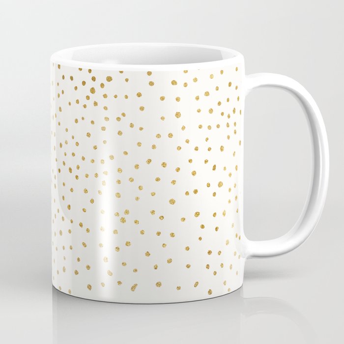 Falling Stars Metallic Gold Dot Pattern Coffee Mug Gallery Image 1
