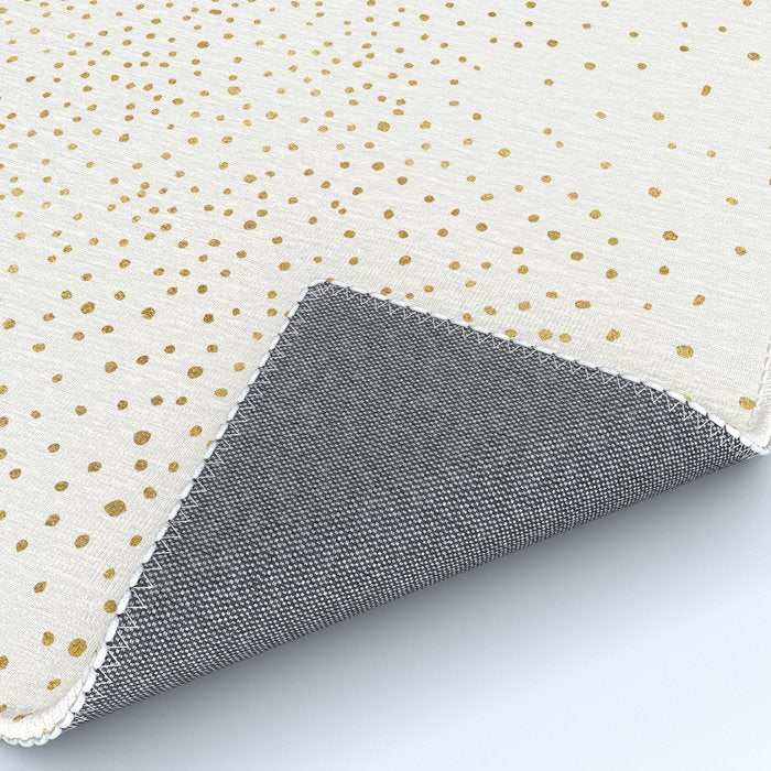 Falling Stars Metallic Gold Dot Pattern Rug Gallery Image 4