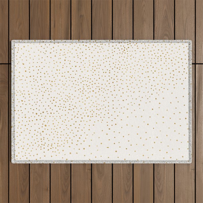 Falling Stars Metallic Gold Dot Pattern Outdoor Rug Gallery Image 1