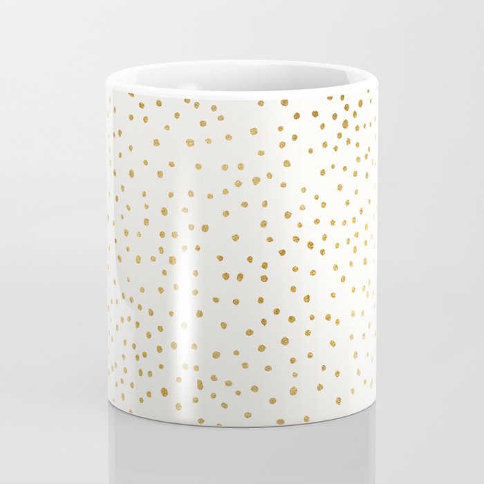 Falling Stars Metallic Gold Dot Pattern Coffee Mug Gallery Image 4