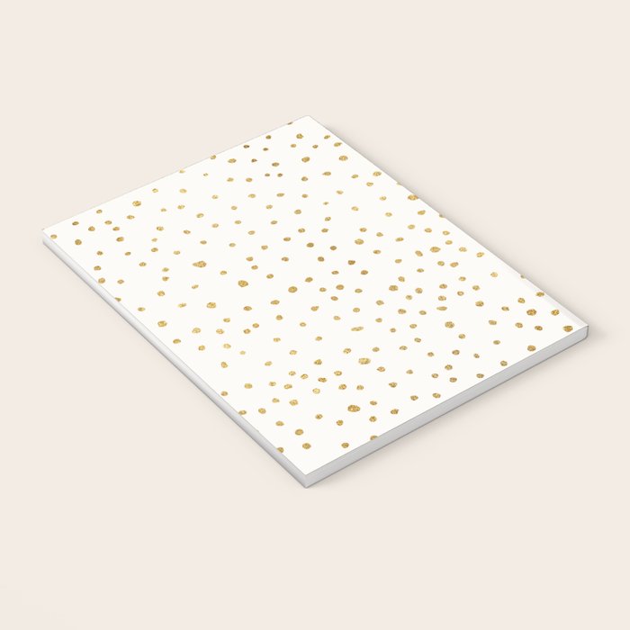 Falling Stars Metallic Gold Dot Pattern Notebook Gallery Image 3