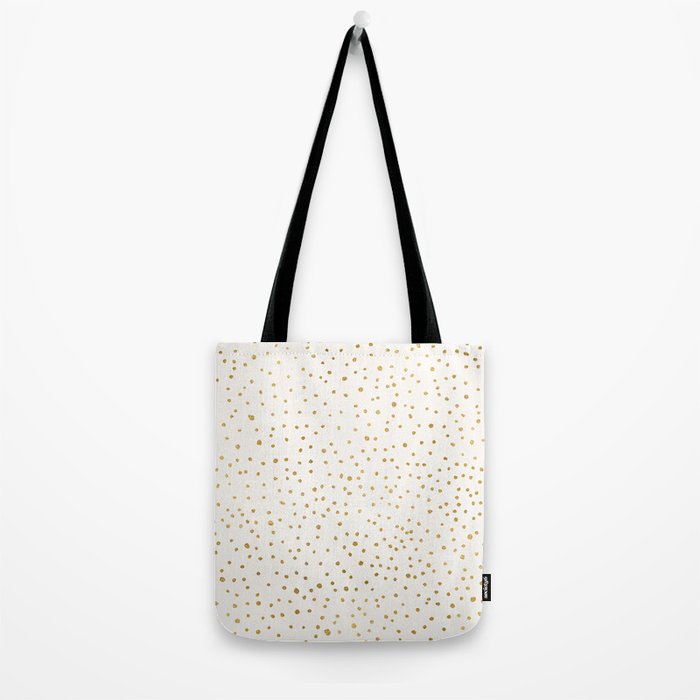 Falling Stars Metallic Gold Dot Pattern Tote Bag Gallery Image 2