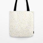 Falling Stars Metallic Gold Dot Pattern Tote Bag Gallery Image 1