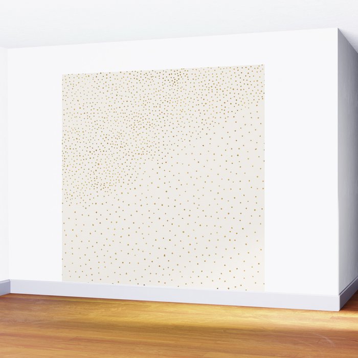 Falling Stars Metallic Gold Dot Pattern Wall Mural Gallery Image 2