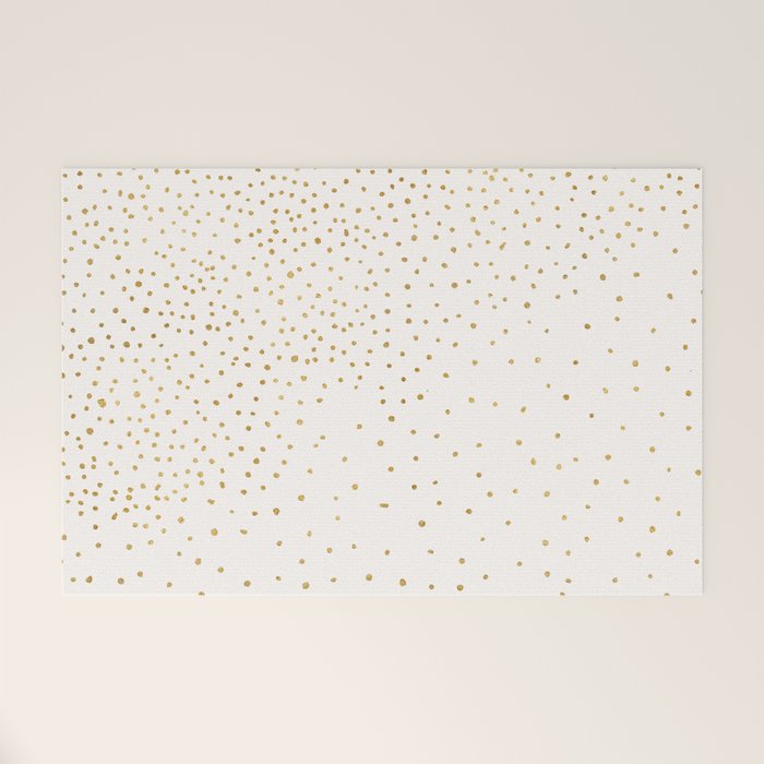 Falling Stars Metallic Gold Dot Pattern Welcome Mat Gallery Image 1
