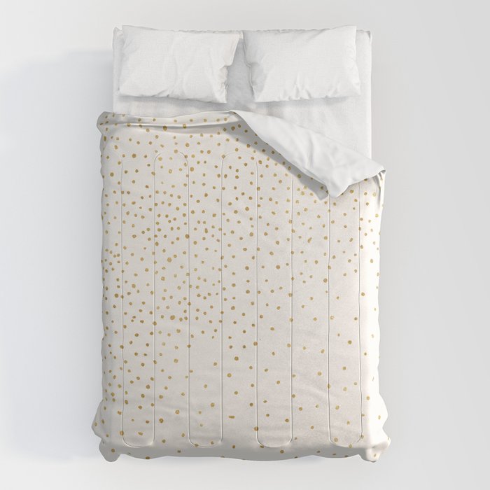 Falling Stars Metallic Gold Dot Pattern Comforter Gallery Image 1