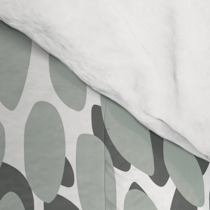Floral Pattern, Abstract, Orange, Teal and Gray Comforter Gallery Image 4