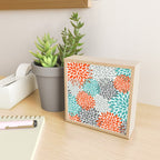 Floral Pattern, Abstract, Orange, Teal and Gray Mini Art Print Gallery Image 2