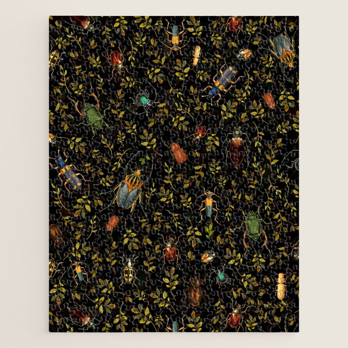 Vintage Mystic Night Beetle And Bugs Dance  Jigsaw Puzzle Gallery Image 1