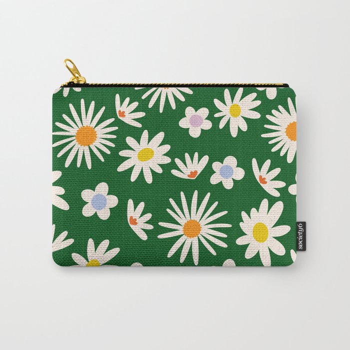 Rainbow Vintage Daisies Carry All Pouch Gallery Image 1