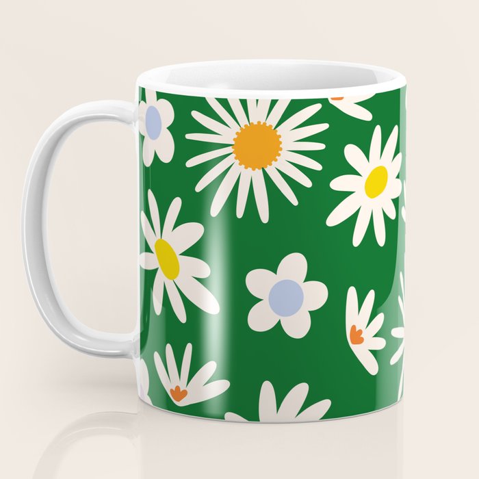 Rainbow Vintage Daisies Coffee Mug Gallery Image 3