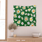 Rainbow Vintage Daisies Wall Tapestry Gallery Image 2