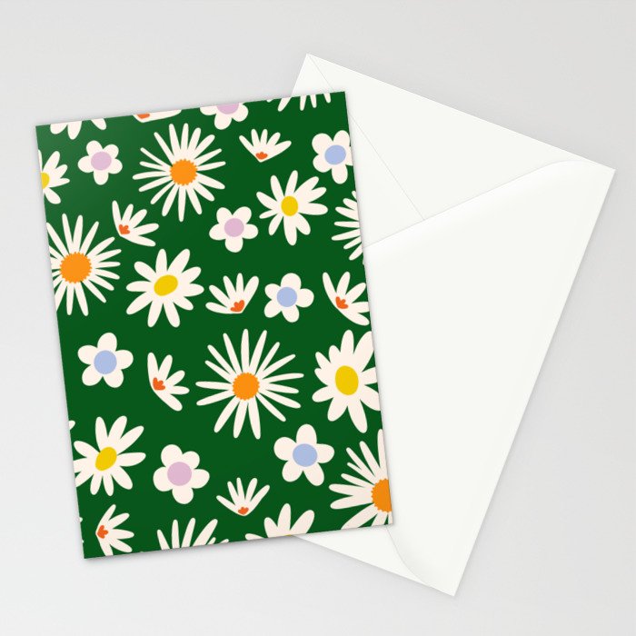 Rainbow Vintage Daisies Stationery Card Gallery Image 2