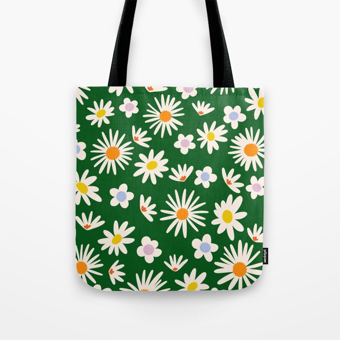 Rainbow Vintage Daisies Tote Bag Gallery Image 1