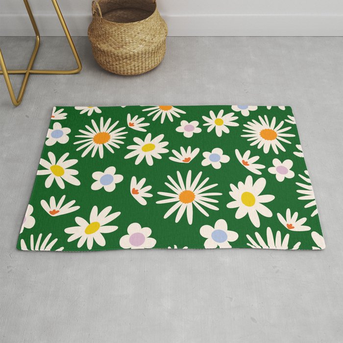 Rainbow Vintage Daisies Rug Gallery Image 1