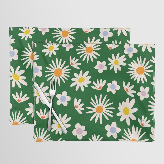 Rainbow Vintage Daisies Placemat Gallery Image 1
