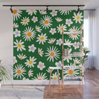 Rainbow Vintage Daisies Wall Mural Gallery Image 1