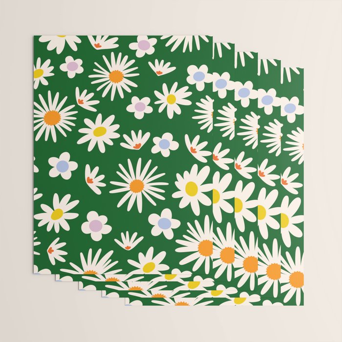 Rainbow Vintage Daisies Wrapping Paper Gallery Image 3