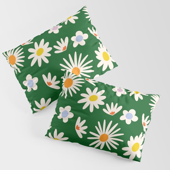 Rainbow Vintage Daisies Pillow Sham Gallery Image 3