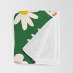Rainbow Vintage Daisies Throw Blanket Gallery Image 3