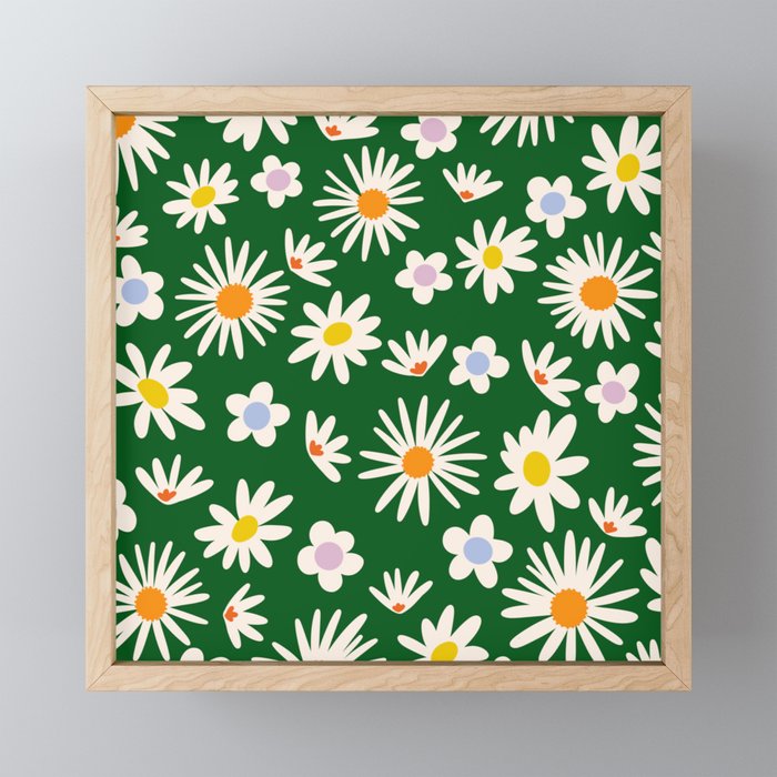 Rainbow Vintage Daisies Mini Art Print Gallery Image 1