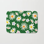 Rainbow Vintage Daisies Bath Mat Gallery Image 1