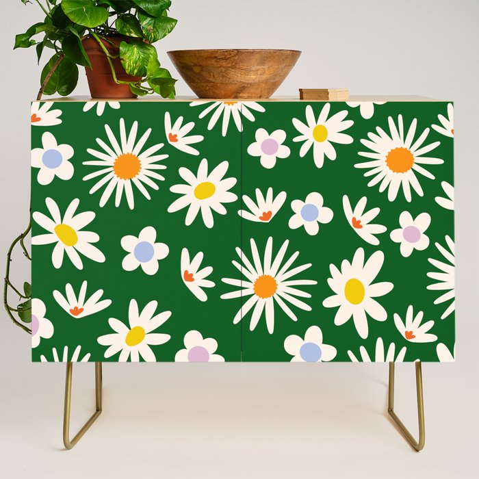 Rainbow Vintage Daisies Credenza Gallery Image 1