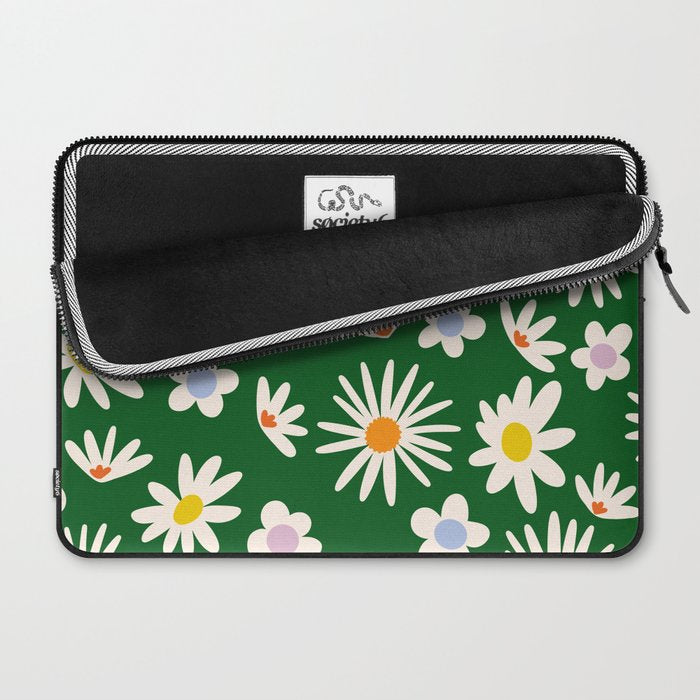Rainbow Vintage Daisies Laptop Sleeve Gallery Image 2