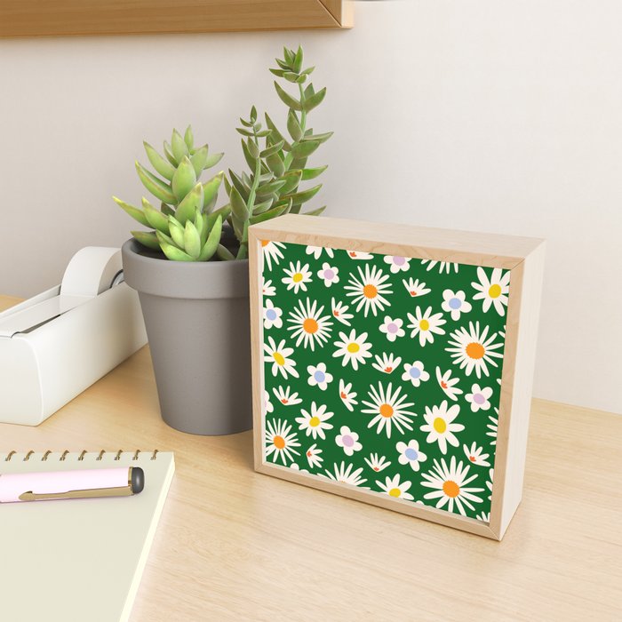 Rainbow Vintage Daisies Mini Art Print Gallery Image 2