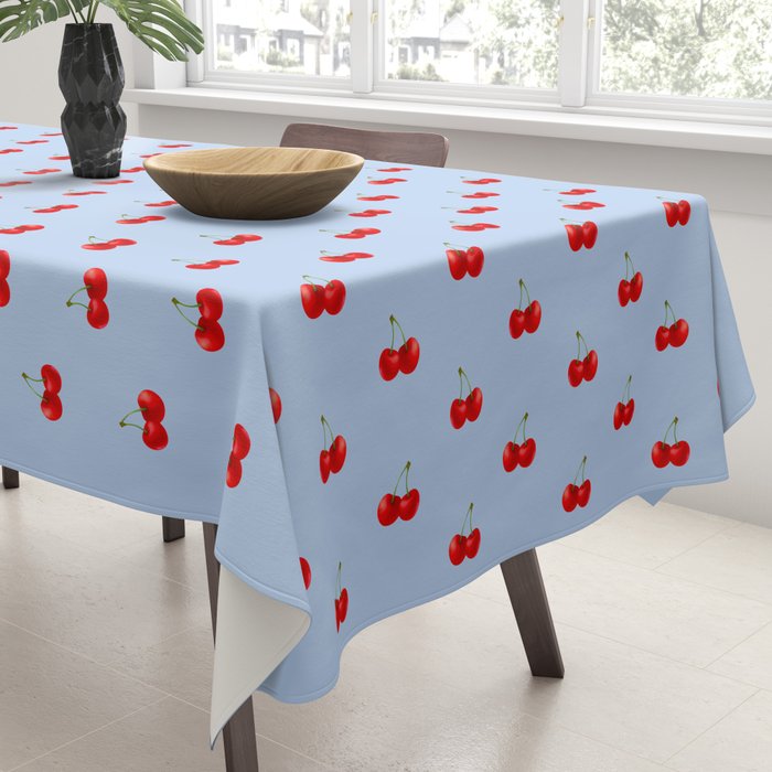 Y2K Cherries - Blue Pattern Miniature Tablecloth Gallery Image 3