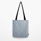 Minimalist Mid Century Modern Scandi Fish Pattern in Slate Blue Tote Bag Gallery Image 2