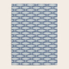 Minimalist Mid Century Modern Scandi Fish Pattern in Slate Blue Poster Gallery Image 4