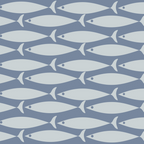 Minimalist Mid Century Modern Scandi Fish Pattern in Slate Blue Coffee Mug Gallery Image 2