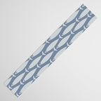 Minimalist Mid Century Modern Scandi Fish Pattern in Slate Blue Table Runner Gallery Image 3
