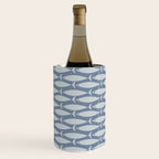 Minimalist Mid Century Modern Scandi Fish Pattern in Slate Blue Wine Chiller Gallery Image 3