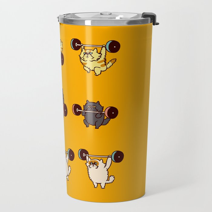Olympic Lifting Cat Travel Mug Gallery Image 2