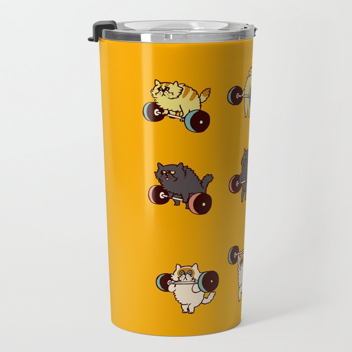 Olympic Lifting Cat Travel Mug Gallery Image 3
